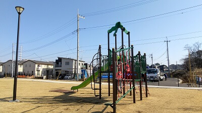 2022年に新設された"市野谷3号公園"は高台で、TXも見れて子供とのお散歩におすすめ